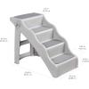 imageAmazon Basics Foldable NonSlip Pet Stairs Steps for Dogs and Cats 146 W x 2275 D x 195 H GreyGrey
