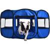 imageAmazon Basics Foldable Octagonal Indoor and Outdoor Portable Soft Dog PenPuppy PenPlaypen 114 cm  45quot BlueBlue