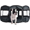imageAmazon Basics Foldable Octagonal Indoor and Outdoor Portable Soft Dog PenPuppy PenPlaypen 114 cm  45quot BlueGrey