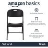 imageAmazon Basics Foldable Portable Sturdy Folding Plastic Chair 350Pound Capacity Black 2PackBlack