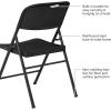 imageAmazon Basics Foldable Portable Sturdy Folding Plastic Chair 350Pound Capacity Black 2PackBlack
