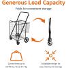 imageAmazon Basics Foldable Shopping Utility Cart with 360Degree Wheels Easy Assembly Black XLarge