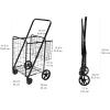 imageAmazon Basics Foldable Shopping Utility Cart with 360Degree Wheels Easy Assembly Black XLarge