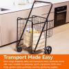 imageAmazon Basics Foldable Shopping Utility Cart with 360Degree Wheels Easy Assembly Black XLarge