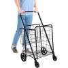 imageAmazon Basics Foldable Shopping Utility Cart with 360Degree Wheels Easy Assembly Black XLarge