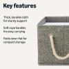 imageAmazon Basics Foldable Storage Bins with Rope Handles Charcoal Large Pack of 3Charcoal