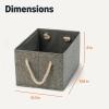 imageAmazon Basics Foldable Storage Bins with Rope Handles Charcoal Large Pack of 3Charcoal