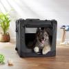 imageAmazon Basics Folding Portable Soft Pet Dog Crate Carrier Kennel 36 x 24 x 24 inches BlueBLACK