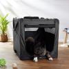 imageAmazon Basics Folding Portable Soft Pet Dog Crate Carrier Kennel 36 x 24 x 24 inches BlueBLACK