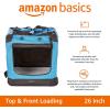 imageAmazon Basics Folding Portable Soft Pet Dog Crate Carrier Kennel 36 x 24 x 24 inches BlueBLUE