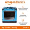 imageAmazon Basics Folding Portable Soft Pet Dog Crate Carrier Kennel 36 x 24 x 24 inches BlueBLUE