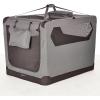 imageAmazon Basics Folding Portable Soft Pet Dog Crate Carrier Kennel 36 x 24 x 24 inches BlueGREY