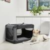 imageAmazon Basics Folding Soft Crate for Cat Dog Rabbit Portable and Collapsible 36 Inch Tan L 36quot x 24quot x 24quotGrey