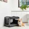 imageAmazon Basics Folding Soft Crate for Cat Dog Rabbit Portable and Collapsible 36 Inch Tan L 36quot x 24quot x 24quotGrey
