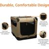 imageAmazon Basics Folding Soft Crate for Cat Dog Rabbit Portable and Collapsible 36 Inch Tan L 36quot x 24quot x 24quottan