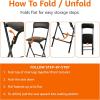 imageAmazon Basics Folding Stool with footrest 300lb Capacity 24quot Height White Set of 2Black