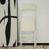 imageAmazon Basics Folding Stool with footrest 300lb Capacity 24quot Height White Set of 2White