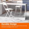 imageAmazon Basics Folding Stool with footrest 300lb Capacity 24quot Height White Set of 2White