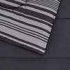 imageAmazon Basics FullQueen Comforter Set with Sheets 7Piece Navy with Grey Plaid Bedding Lightweight Microfiber BedinaBagGray Calvin Stripe