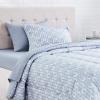 imageAmazon Basics FullQueen Comforter Set with Sheets 7Piece Navy with Grey Plaid Bedding Lightweight Microfiber BedinaBagGray Leaf