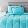 imageAmazon Basics FullQueen Comforter Set with Sheets 7Piece Navy with Grey Plaid Bedding Lightweight Microfiber BedinaBagIndustrial Teal