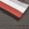imageAmazon Basics FullQueen Comforter Set with Sheets 7Piece Navy with Grey Plaid Bedding Lightweight Microfiber BedinaBagRed Simple Stripe