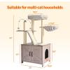 imageAmazon Basics FurnitureStyle Cat Tree with Litter Box Enclosure Scratching Posts Sisal Pad Cozy Perch and Hammock
