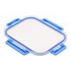 imageAmazon Basics Glass Food Storage Containers with Locking Lids Set of 7 14 pieces including lids BPAFree clear with blue silicone ring14Piece Set