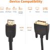 imageAmazon Basics HDMI to DVI Adapter Cable BiDirectional 1080p Gold Plated Black 6 ft 36Packs