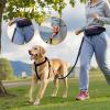 imageAmazon Basics Hands Free Dog Leash with Running Bag Adjustable Waist Belt Dual Padded Handles Reflective Bungee Leash for Walking Jogging Hiking Fits Small to Large Dogs Up to 150 lbs