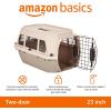 imageAmazon Basics HardSided Dog and Cat Kennel SingleDoor Travel Pet Carrier with Metal Wire Ventilation 236quotL x 157quotW x 130quotH BeigeBeige