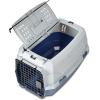 imageAmazon Basics HardSided Dog and Cat Kennel SingleDoor Travel Pet Carrier with Metal Wire Ventilation 236quotL x 157quotW x 130quotH BeigeGray  Blue