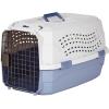 imageAmazon Basics HardSided Dog and Cat Kennel SingleDoor Travel Pet Carrier with Metal Wire Ventilation 236quotL x 157quotW x 130quotH BeigeGray  Blue