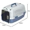imageAmazon Basics HardSided Dog and Cat Kennel SingleDoor Travel Pet Carrier with Metal Wire Ventilation 236quotL x 157quotW x 130quotH BeigeGray  Blue