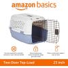 imageAmazon Basics HardSided Dog and Cat Kennel SingleDoor Travel Pet Carrier with Metal Wire Ventilation 236quotL x 157quotW x 130quotH BeigeGray  Blue