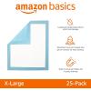 imageAmazon Basics Heavy Duty Dog and Puppy Pee Pads 5Layer LeakProof Ultra Absorbent QuickDry Surface Potty Training Regular 24x23quot 50 Count Blue ampamp WhiteXLarge