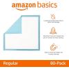 imageAmazon Basics Heavy Duty Dog and Puppy Pee Pads 5Layer LeakProof Ultra Absorbent QuickDry Surface Potty Training Regular 24x23quot 50 Count Blue ampamp WhiteRegular