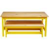 imageAmazon Basics Indoor Kids Table and Bench Set Natural solid pine wood 3 Count Pack of 1 Wood Activity Table for Art Craft Reading LearningNatural