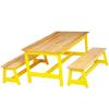imageAmazon Basics Indoor Kids Table and Bench Set Natural solid pine wood 3 Count Pack of 1 Wood Activity Table for Art Craft Reading LearningNatural