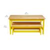 imageAmazon Basics Indoor Kids Table and Bench Set Natural solid pine wood 3 Count Pack of 1 Wood Activity Table for Art Craft Reading LearningNatural