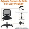 imageAmazon Basics Kids Adjustable Mesh LowBack Swivel Study Desk Chair with Footrest RedBlack