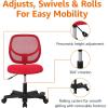 imageAmazon Basics Kids Adjustable Mesh LowBack Swivel Study Desk Chair with Footrest RedRed