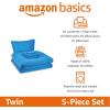 imageAmazon Basics Kids Soft Easy Care Microfiber BedinaBag 5Piece Bedding Set Twin Butterfly FriendsBlue