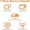 imageAmazon Basics Kids Soft Easy Care Microfiber BedinaBag 5Piece Bedding Set Twin Butterfly FriendsBluish Flower