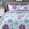 imageAmazon Basics Kids Soft Easy Care Microfiber BedinaBag 5Piece Bedding Set Twin Butterfly FriendsBluish Flower