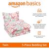 imageAmazon Basics Kids Soft Easy Care Microfiber BedinaBag 5Piece Bedding Set Twin Butterfly FriendsButterfly Friends