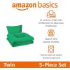 imageAmazon Basics Kids Soft Easy Care Microfiber BedinaBag 5Piece Bedding Set Twin Butterfly FriendsGreen