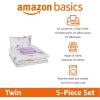 imageAmazon Basics Kids Soft Easy Care Microfiber BedinaBag 5Piece Bedding Set Twin Butterfly FriendsUnicorn