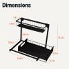 imageAmazon Basics LShape Under Sink Storage Pull Out Cabinet Organizer Black Pack of 2