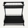 imageAmazon Basics LShape Under Sink Storage Pull Out Cabinet Organizer Black Pack of 2